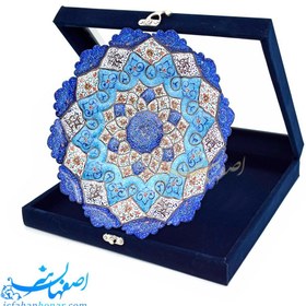 تصویر بشقاب میناکاری مسی 25 سانتیمتری 