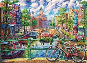 تصویر پازل 1000 تیکه -Amsterdam Canal Runlycan 