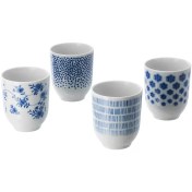 تصویر ست 4 تایی ماگ طرح‌دار/آبی ایکیا ENTUSIASM حجم 220 میلی‌لیتر 