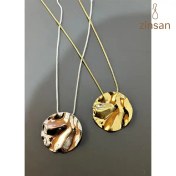 تصویر گردنبند دفرمه گرد سیلور و طلایی 