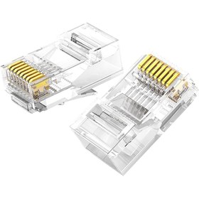 تصویر کانکتور Rj45 UTP Cat6 یوگرین NW120 بسته 100 عددی UGREEN NW120 60558 100PCS RJ45 UTP Cat6 Connector