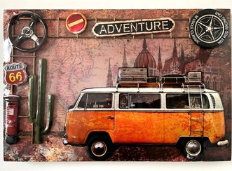 تصویر تابلو فلزی برجسته ماشین 