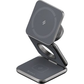 تصویر استند شارژ بیسیم چند کاره آدام المنتس مدل Mag 3 Adam-elements 3 in 1 Foldable Wireless Charging Station Mag 3