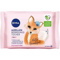 تصویر دستمال پاک کننده میسلار 3 در 1 روباه NIVEA آلمان 