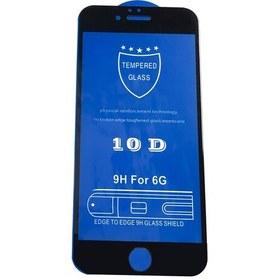 تصویر گلس ضد خش و محافظ تمام چسب مشکی IPHONE 6G PLUS 6S PLUS 10D BLACK 