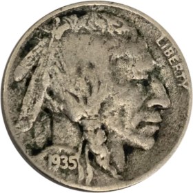 تصویر سکه آمریکا 5 سنت آمریکا سرخپوست بوفالو 1935 