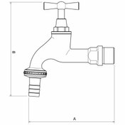 تصویر شیر شلنگی کروم 1/2 اینچ برند ریابی 