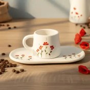تصویر ماگ و زیرماگی سرامیکی کد132 Ceramic mug and saucer code 132