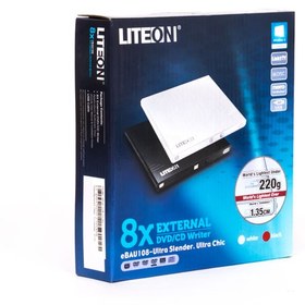 تصویر درایور نوری DVD اکسترنال لایت آن مدل eBAU108 - سیاه ا Liteon eBAU108 External DVD Drive Liteon eBAU108 External DVD Drive