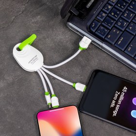 تصویر کابل تبدیل USB به USB-C/MicroUSB/لایتنینگ کینگ استار مدل K305 طول 0.15 متر 