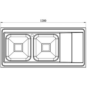 تصویر سینک ظرفشویی کن مدل 9152 ظرفیت ۲ لگن روکار 