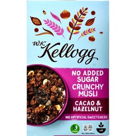 تصویر موسلی کرانچی شکلاتی با فندق ( بدون شکر افزوده ) ۴۰۰ گرم کلاگز – kellogg’s 