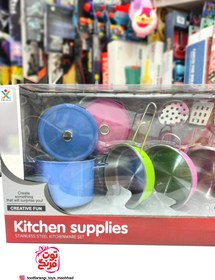 تصویر سرویس ظروف اسباب بازی 5 تکه استیل ضد زنگ ایکیا مدل IKEA DUKTIG IKEA DUKTIG 5-piece toy cookware set stainless steel colour