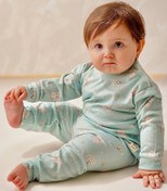 تصویر ست نوزادی تمام پنبه طرح گل و تدی سایز ۱۲ تا ۱۸ ماه 