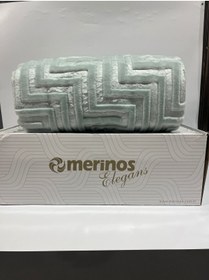 تصویر پتوی یک نفره سبز پتو تک رنگ اورجینال Merinos 