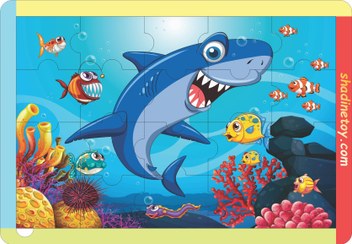 تصویر پازل دریایی کوسه و دوستان sea puzzle