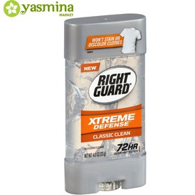 تصویر دئودورانت ژله ای رایت گارد مدل XTREME DEFENSE رایحه CLASSIC CLEAN RIGHT GUARD XTREME DEFENSE CLASSIC CLEAN 72HR DEODORANT