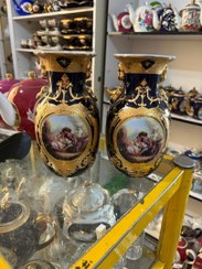 تصویر گلدان چینی سورمه ای 