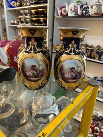 تصویر گلدان چینی سورمه ای 