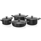 تصویر سرویس قابلمه هاردآنادایزد کارال مدل رپال (8 پارچه) Karal Hard-Anodized Repal Cookware Set 8 Pieces