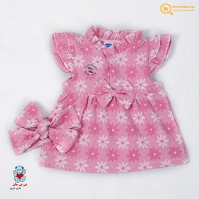 تصویر ست پیراهن و هدبند نوزادی دخترانه بی بی سان کد 2003 