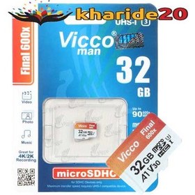 تصویر قیمت عمده رم 32 گیگ VICCOMAN 600X 90MB U3 بدون خشاب 