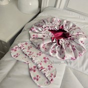 تصویر چشم بند خواب ساتن ابریشم طرح شکوفه 