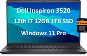 تصویر لپ‌تاپ Dell Inspiron 5000 15.6 اینچی FHD (1920x1080) (اینتل نسل یازدهم چهار هسته‌ای i7-1165G7، 32 گیگابایت رم، 1 ترابایت PCIe SSD، گرافیک Iris Xe) وب‌کم، Type-C، KB با نور پس‌زمینه، Wingraded10U (اثرانگشت) 