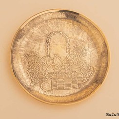 تصویر بشقاب برنجی دیوارکوب هندی مدل ارکیده 