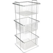 تصویر جا پیازی و سیب زمینی استیل سه طبقه 