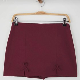 تصویر دامن شلوارکی زرشکی 