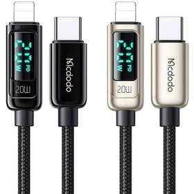 تصویر کابل تبدیل USB-C به لایتنینگ مک دودو مدلCA-8810 طول 1.2 متر USB-C to Lightning McDodo CA-8810 conversion cable, 1.2 meters