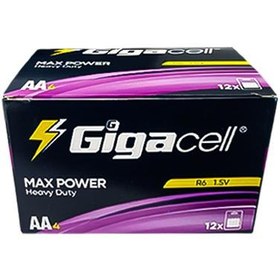 تصویر باتری چهارتایی قلمی Gigacell Max Power Heavy Duty R6 1.5V AA Gigacell Max Power Heavy Duty R6 1.5V AA Battery Pack Of 4