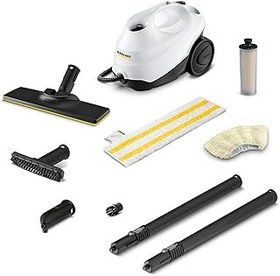 تصویر تمیز کننده بخار Karcher SC3 با اتصالات ، بخار قدرت چند منظوره بدون مواد شیمیایی ، گرمایش 40 ثانیه ، بخار مداوم - برای گروت ، کاشی ، کف سخت ، لوازم و موارد دیگر - سفید Karcher SC3 Steam Cleaner with Attachments, Multi Purpose Power Steamer Chemical-Free, 40 Sec Heat-Up, Continuous Steam - for Grout, Tile, Hard Floors, Appliances &amp; More - White