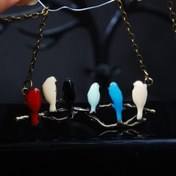 تصویر گردنبند برنجی پرنده همراه با مینای رنگی 12.52گرم 