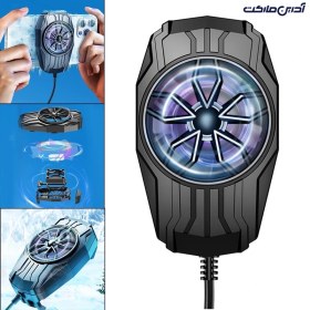 تصویر فن خنک کننده گوشی موبایل F5 به همراه آستین آنگشتی F5 mobile phone cooling fan with finger sleeve