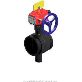 تصویر شیر پروانه ای رزوه ای آتش نشانی برند فلوکام Flowcom Grooved Butterfly Valve 