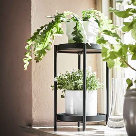 تصویر استند گلدان دوطبقه ایکیا مدل OLIVBLAD IKEA OLIVBLAD Plant stand in/outdoor black