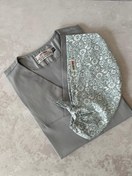 تصویر کلاه پزشکی طرحدار طوسی کلاه جراحی طوسی گلدار