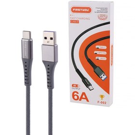 تصویر کابل تایپ سی فست شارژ Firstyou F-002 6A 1m Firstyou F-002 6A 1m Type-C Fast Charging Cable