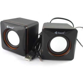 تصویر اسپیکر دو تکه لپ تاپی Kisonli V400 Kisonli V400 multimedia USB speaker