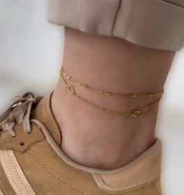 تصویر پابند استیل دولاین مدل اشکی برند وای اس ایکس Ysx anklet