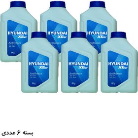 تصویر ضدیخ هیوندای mineral سبز 1 لیتری HYUNDAI xteer بسته 6 عددی 