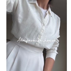 تصویر شومیز لینن سه دکمه 203 - سايز 