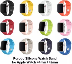 تصویر بند سیلیکونی اپل واچ 44/42 میلی متری پورودو Porodo Apple Watch 44/42 mm silicone strap 