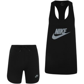 تصویر ست تاپ و شلوارک ورزشی مردانه مدل NIk-2022 - مشکی - 3XL 