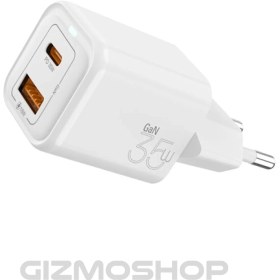 تصویر شارژر دیواری ۳۵ وات ۲ پورت تایپ C و USB-A 