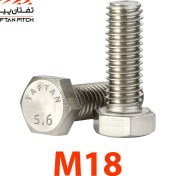 تصویر پیچ شش گوش آهنی سفید M18×40 