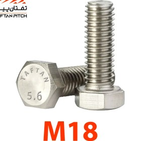 تصویر پیچ شش گوش آهنی سفید M18×40 