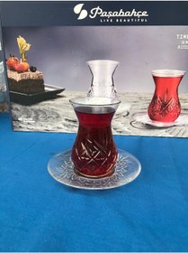 تصویر ست فنجان و بشقاب چای بی زمان برای 6 نفر پاشاباغچه 